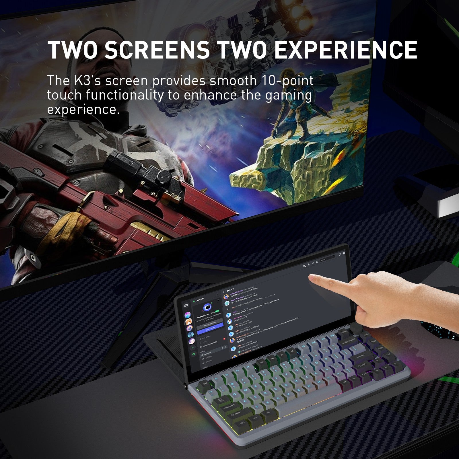 Maxfree K3 13-Inch 10-Point Touch screen 82 Keys Mechanical Keyboard
