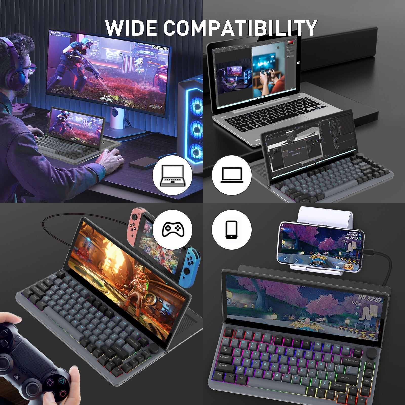 Maxfree K3 13-Inch 10-Point Touch screen 82 Keys Mechanical Keyboard