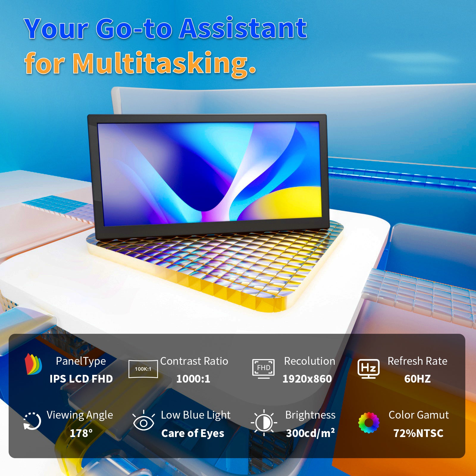 Maxfree L3 12.3" Refurbished Portable Monitor with Kick Stand