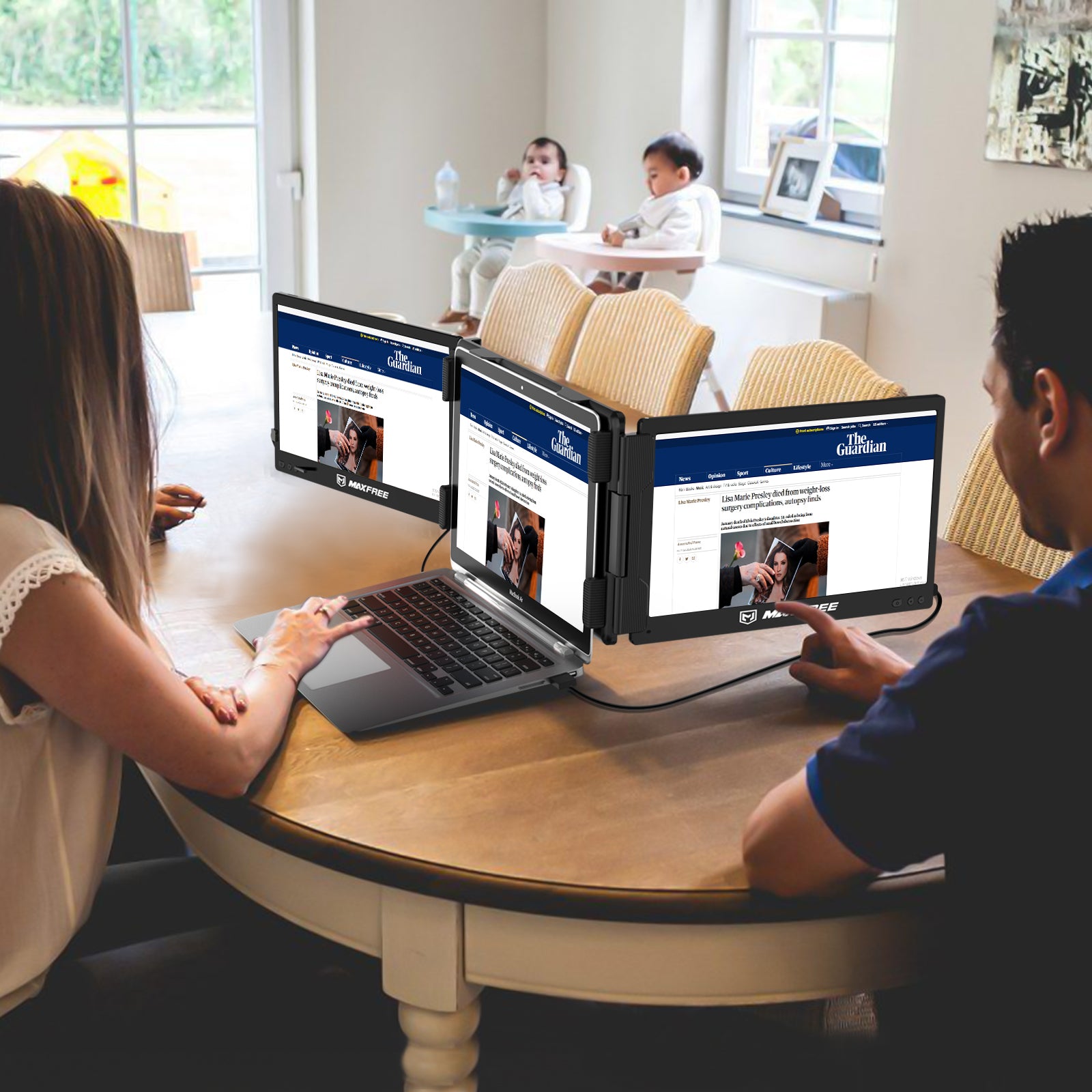 Maxfree X2 Triple Laptop Monitor Extender 16.6 Inches