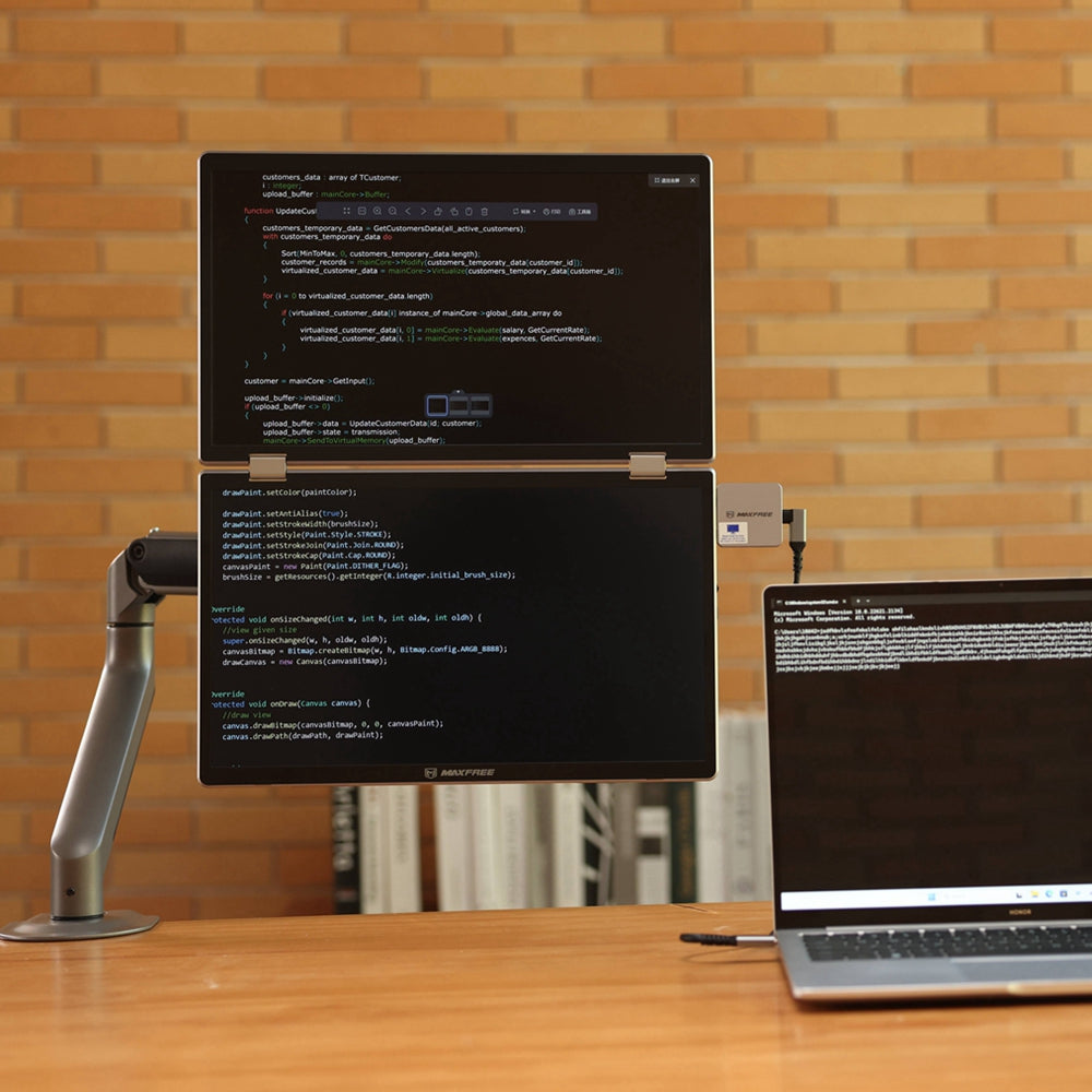 Maxfree M2 15.6" Refurbished Stacked Folding Triple Monitor for Laptop