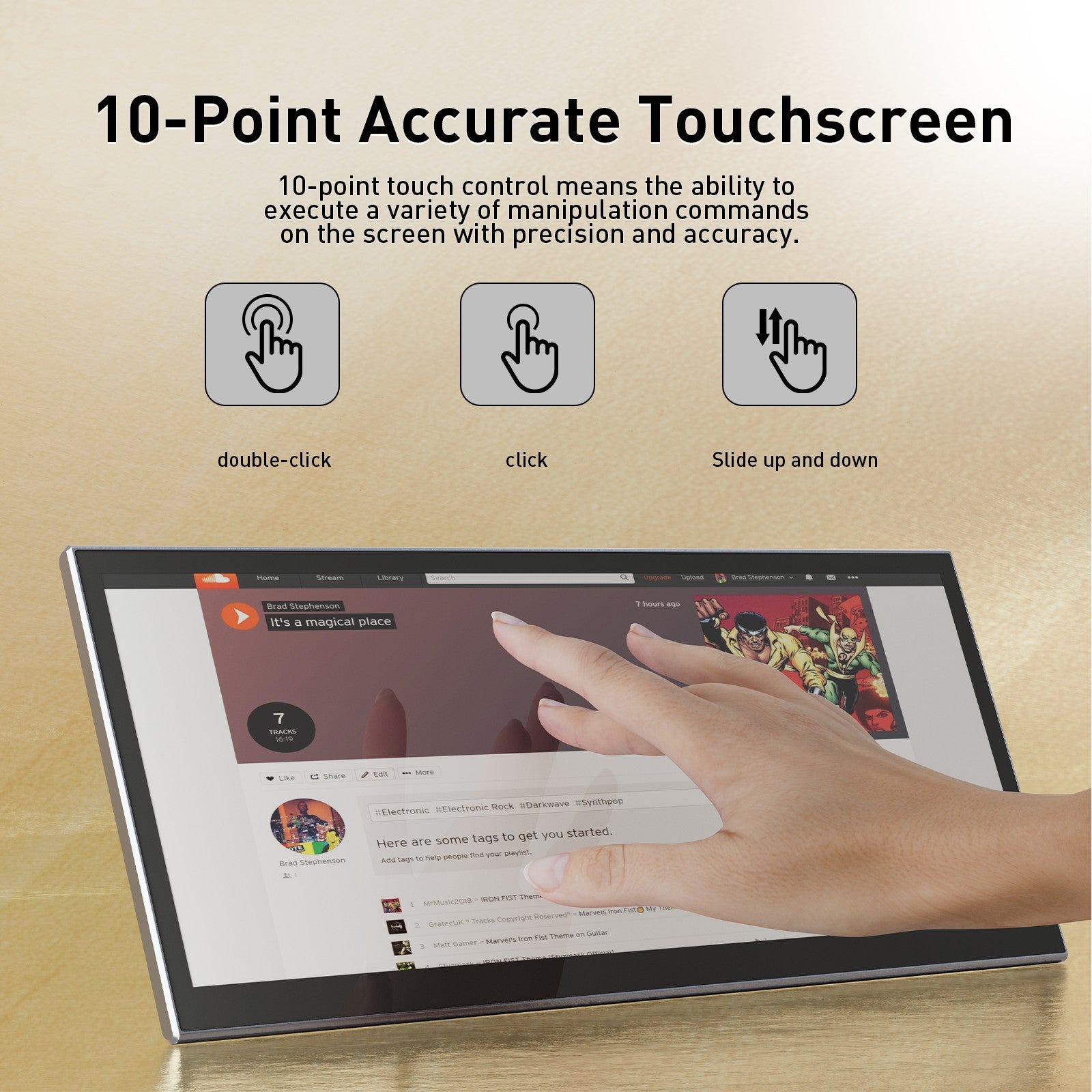 Maxfree L2 13" Portable Touch Screen Monitor with Speaker