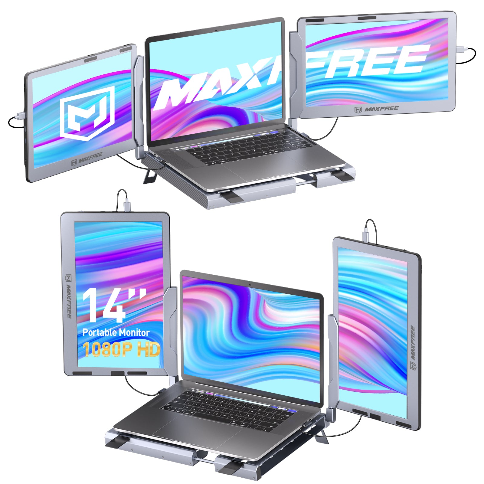 Maxfree F2 Triple Laptop Screen Extender 14''