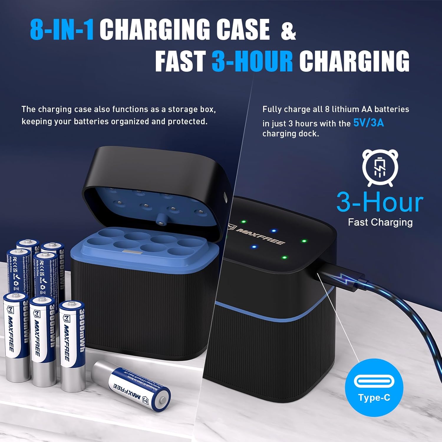 Maxfree Rechargeable AA Batteries